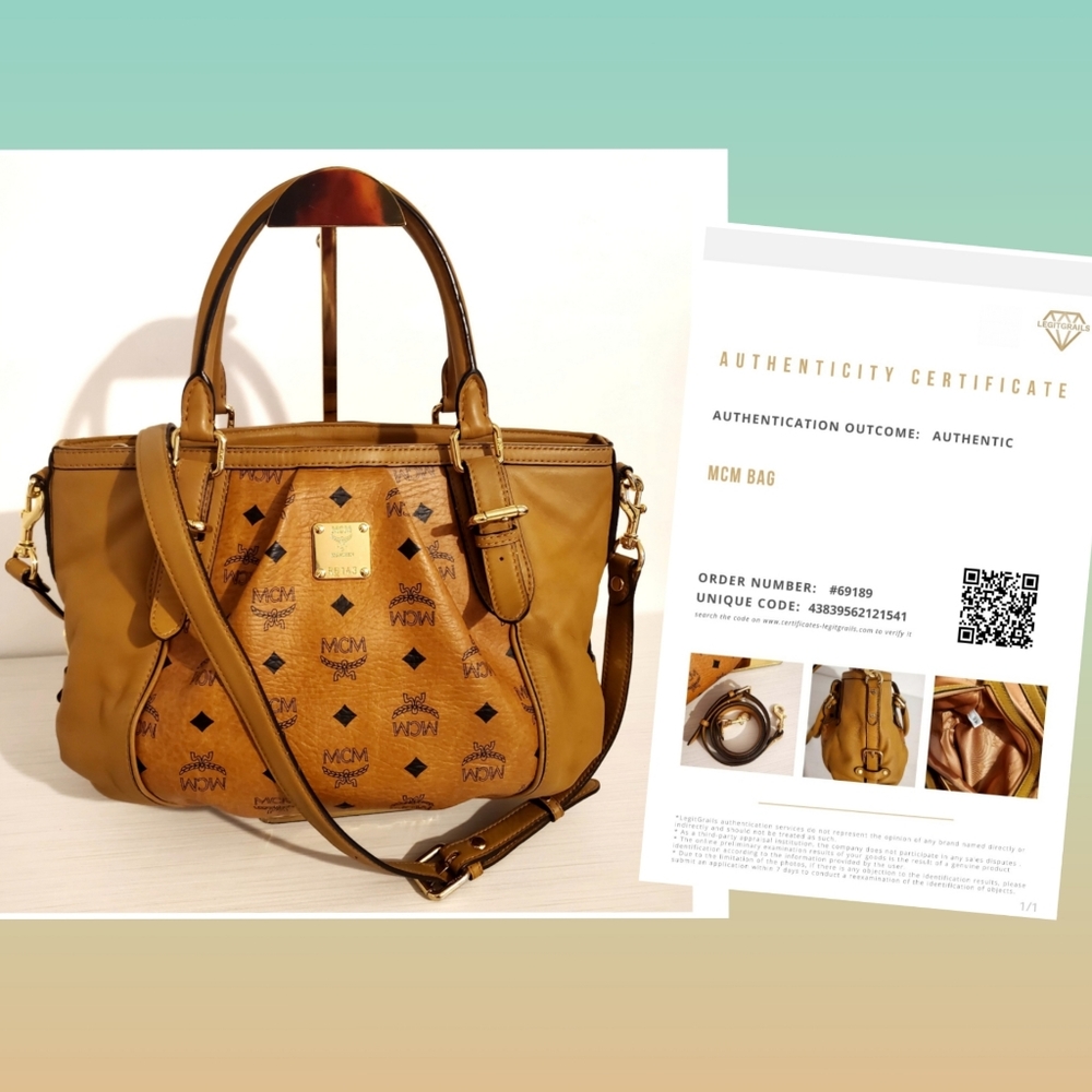 MCM Cognac Leather 2 way bag